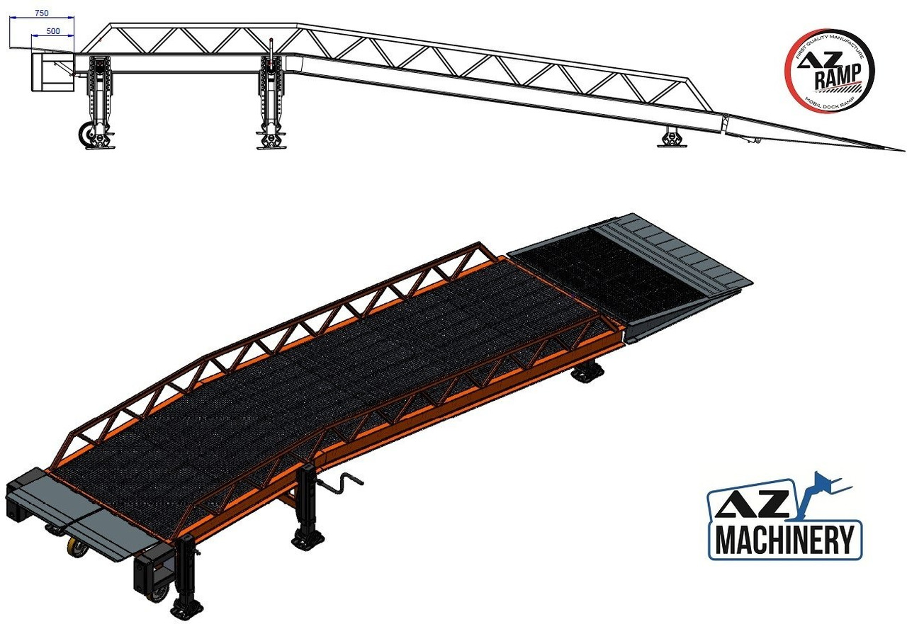 New Loading ramp Loading Ramp with with electric tilting bridge -  AZ RAMP - STAR- 20T-ZR-E. 20 ton capacity: picture 11