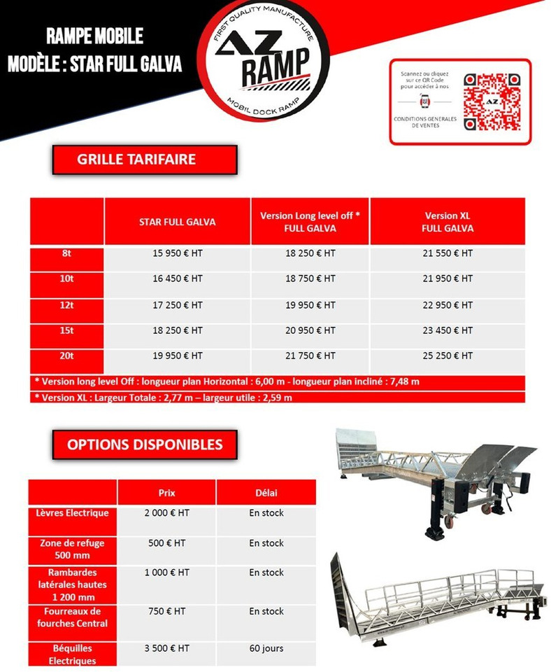 New Loading ramp Loading Ramp with with hydraulic tilting bridge -  AZ RAMP - STAR- 8T FULL GALVA: picture 13