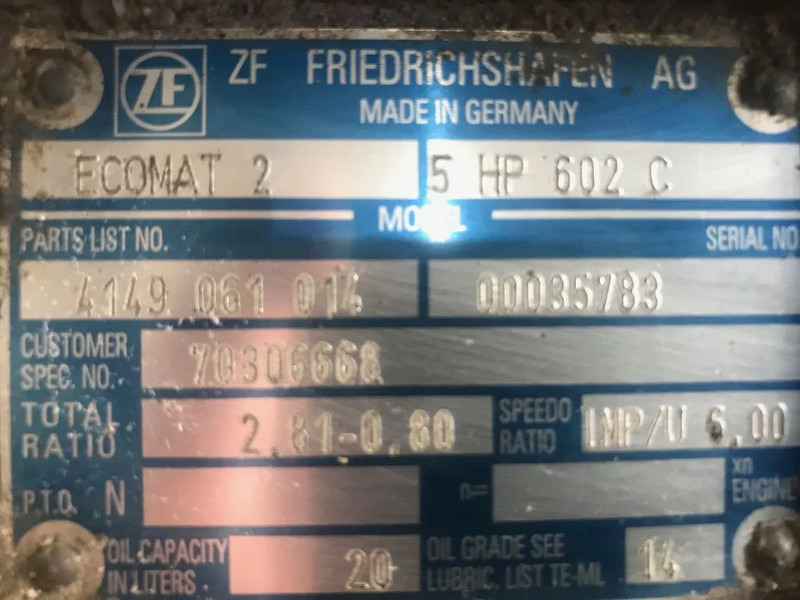 ZF 5HP502C, 5HP592C, 5HP602C, 5HP504C, 5HP594C, 5HP604C - Gearbox: picture 3 ZF 5HP502C, 5HP592C, 5HP602C, 5HP504C, 5HP594C, 5HP604C - Gearbox: picture 3