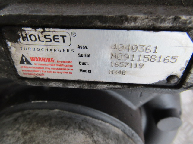 DAF CF 75 PACCAR PR228(310) TURBO TYPE ‘HOLSET’ HX40 P/NO 1657119 - Turbo for Truck: picture 3 DAF CF 75 PACCAR PR228(310) TURBO TYPE ‘HOLSET’ HX40 P/NO 1657119 - Turbo for Truck: picture 3