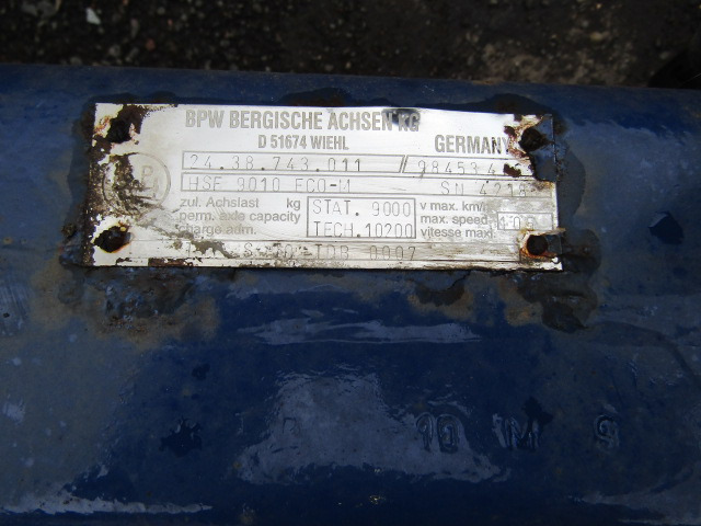 ITEM FOR SALE – BPW 22.5 DRUM BRAKE AXLES TYPE HSF 9010 ECO (CHOICE AVAILABLE) - Axle and parts for Trailer: picture 2 ITEM FOR SALE – BPW 22.5 DRUM BRAKE AXLES TYPE HSF 9010 ECO (CHOICE AVAILABLE) - Axle and parts for Trailer: picture 2