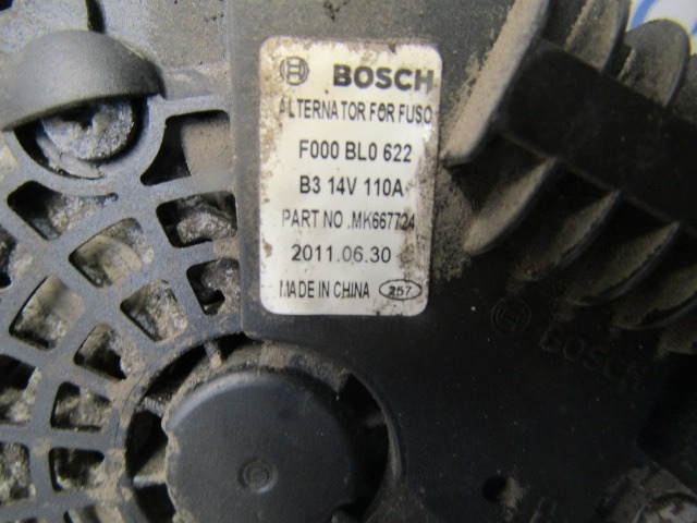 MITSUBISHI FUSO 4P10 BOSCH 110 AMP ALTERNATOR P/NO 667724 - Electrical system for Truck: picture 2 MITSUBISHI FUSO 4P10 BOSCH 110 AMP ALTERNATOR P/NO 667724 - Electrical system for Truck: picture 2