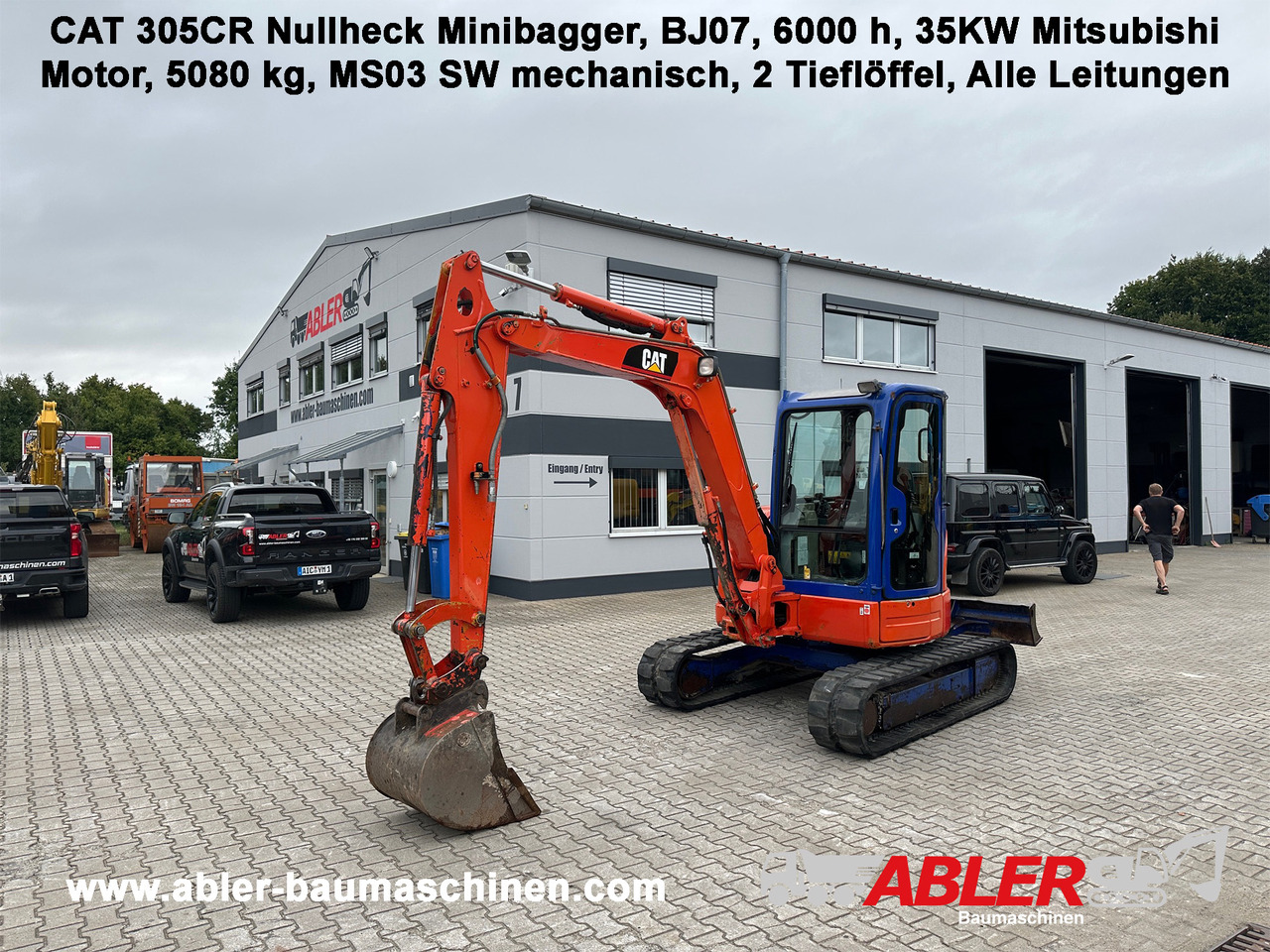 Caterpillar 305 CR Nullheck Minibagger MS03 - Mini excavator: picture 1 Caterpillar 305 CR Nullheck Minibagger MS03 - Mini excavator: picture 1