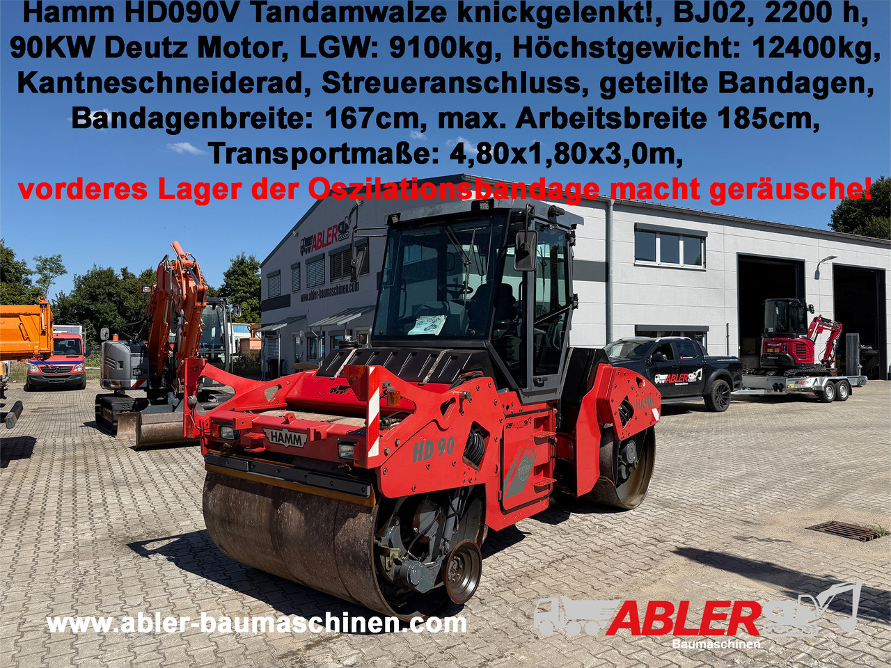 Hamm HD090V Tandemwalze knickgelenkt - Road roller: picture 1 Hamm HD090V Tandemwalze knickgelenkt - Road roller: picture 1