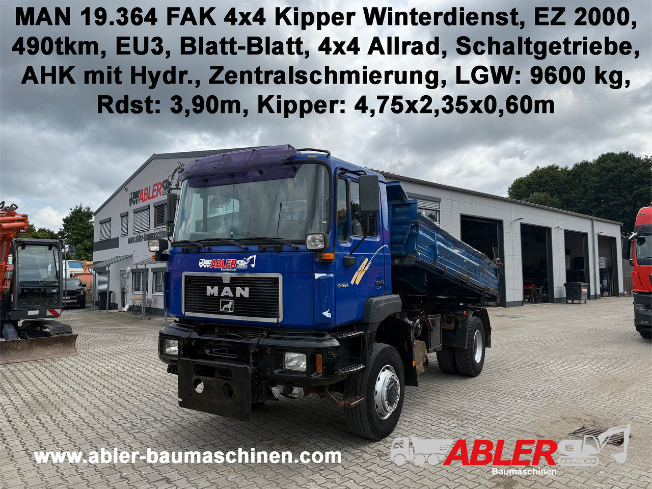 MAN 19.364 3-Seiten-Kipper Allrad Winterdienst - Tipper: picture 1 MAN 19.364 3-Seiten-Kipper Allrad Winterdienst - Tipper: picture 1