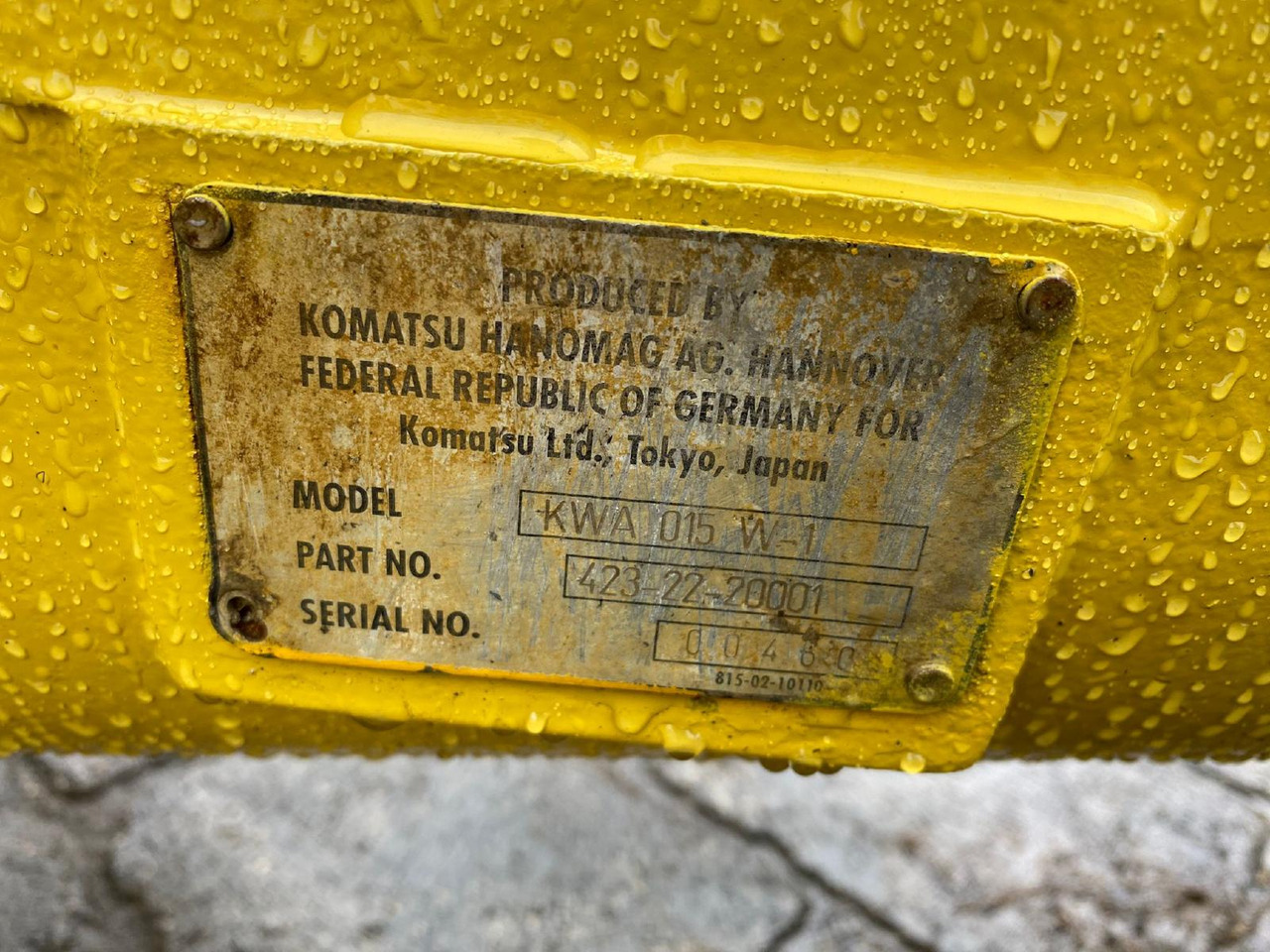 Komatsu KWA 015 aus WA 380 - Axle and parts for Construction machinery: picture 4 Komatsu KWA 015 aus WA 380 - Axle and parts for Construction machinery: picture 4