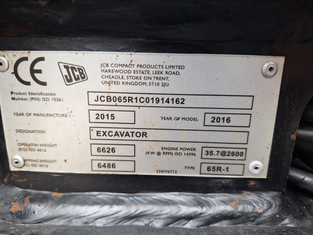 Mini excavator JCB 65R-1 PYÖRITTÄJÄLLÄ: picture 14