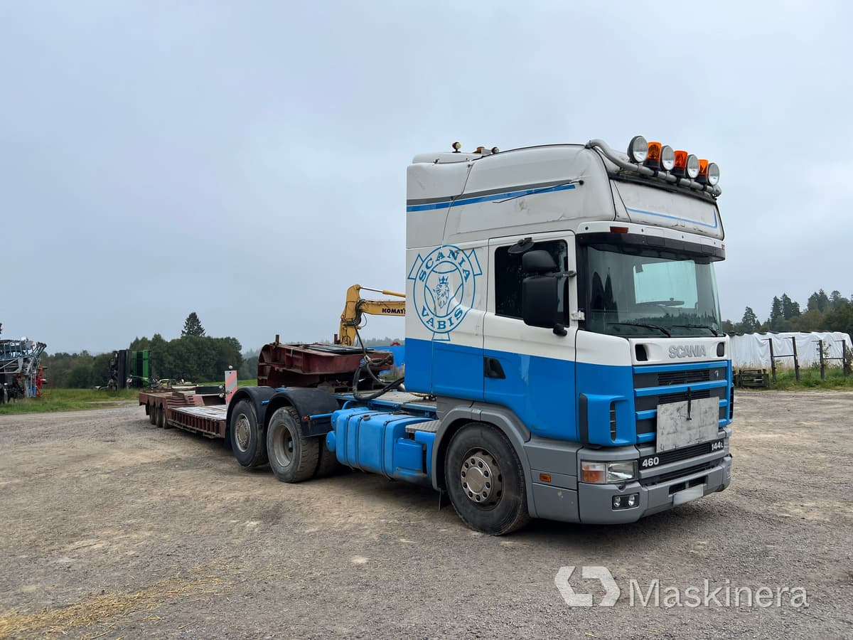 Scania R144LB6X2*4NB460 Dragbil Scania R144 med maskintrailer - Tractor unit, Autotransporter semi-trailer: picture 3 Scania R144LB6X2*4NB460 Dragbil Scania R144 med maskintrailer - Tractor unit, Autotransporter semi-trailer: picture 3