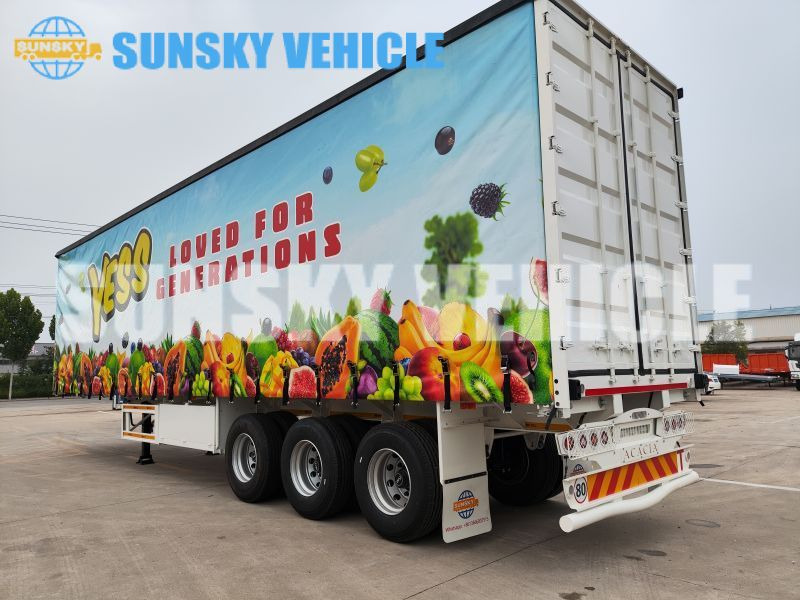 New Curtainsider semi-trailer for transportation of drinks HOWO 13 meters curtain side semi trailer: picture 7