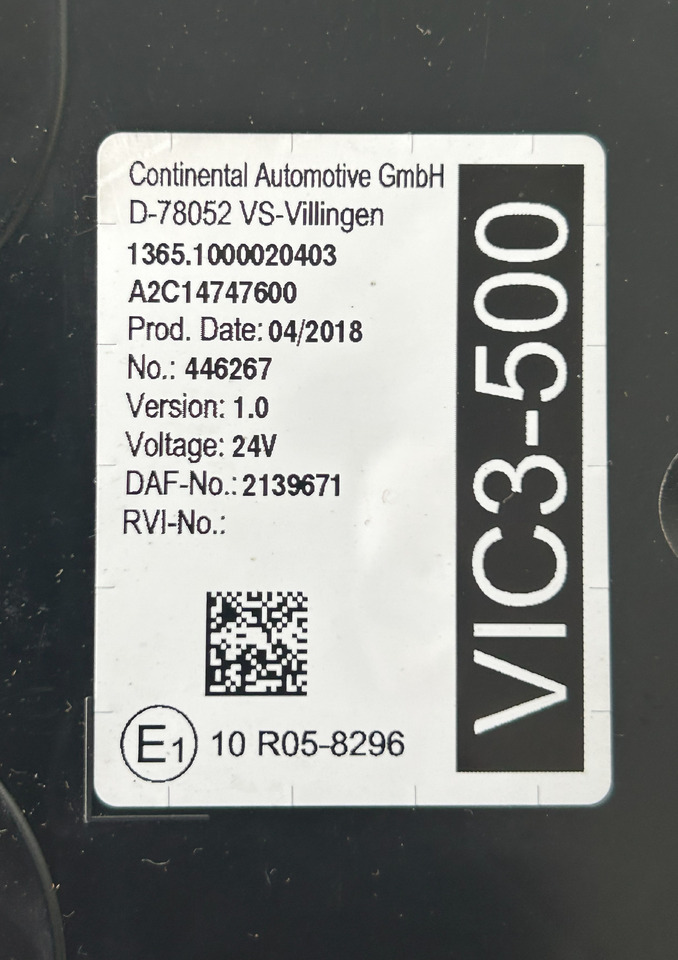 DAF XF 106 480 VIC3-500 2139671 VERSION 1.0 - ECU for Truck: picture 4 DAF XF 106 480 VIC3-500 2139671 VERSION 1.0 - ECU for Truck: picture 4
