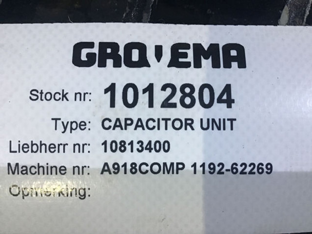 Liebherr Capacitor Unit - A/C part: picture 4 Liebherr Capacitor Unit - A/C part: picture 4