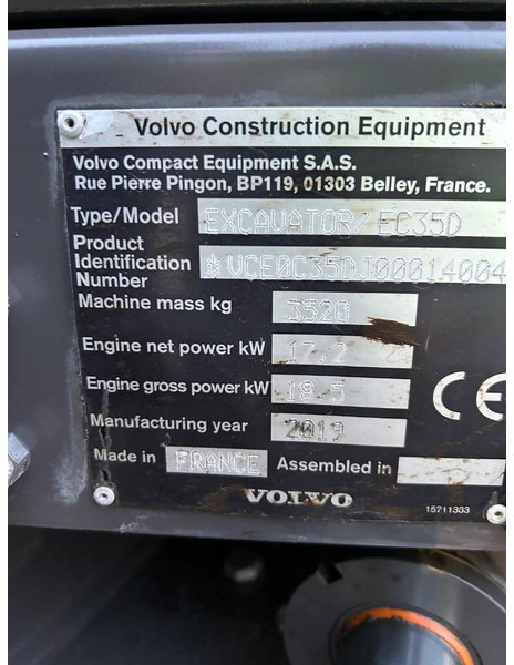 Volvo EC 35 D - Mini excavator: picture 5 Volvo EC 35 D - Mini excavator: picture 5