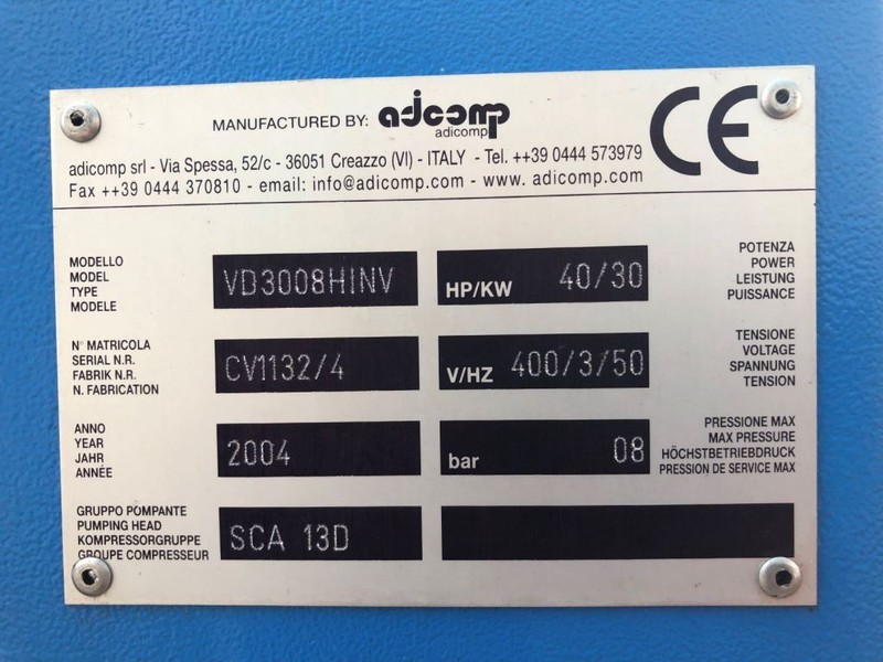 Onbekend Adicomp VD3008HINV - Air compressor: picture 5 Onbekend Adicomp VD3008HINV - Air compressor: picture 5
