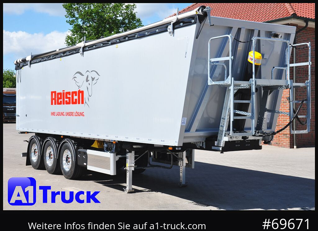 REISCH RHKS, Alu-Kippmulde 52m³, Kombitüren, Alufelgen, Liftachse, - Tipper semi-trailer: picture 1 REISCH RHKS, Alu-Kippmulde 52m³, Kombitüren, Alufelgen, Liftachse, - Tipper semi-trailer: picture 1