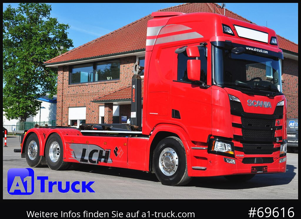 SCANIA R500, Abrollkipper, HIAB, Lift-Lenkachse, - Hook lift truck: picture 1 SCANIA R500, Abrollkipper, HIAB, Lift-Lenkachse, - Hook lift truck: picture 1