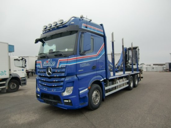 Mercedes-Benz Actros 2653 6x4 Holz Palfinger Kabinenkran - Log truck, Crane truck: picture 1 Mercedes-Benz Actros 2653 6x4 Holz Palfinger Kabinenkran - Log truck, Crane truck: picture 1