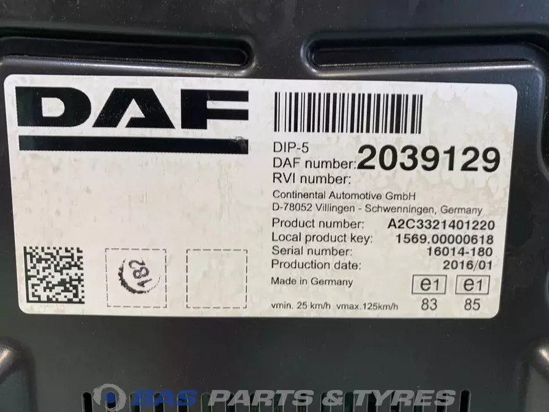 DAF CF Euro 6 - Dashboard for Truck: picture 3 DAF CF Euro 6 - Dashboard for Truck: picture 3