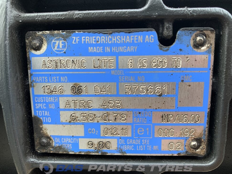 DAF LF Euro 6 DAF 6AS800 TO AS Tronic Lite Versnellingsbak 6AS800 TO - Gearbox for Truck: picture 5 DAF LF Euro 6 DAF 6AS800 TO AS Tronic Lite Versnellingsbak 6AS800 TO - Gearbox for Truck: picture 5
