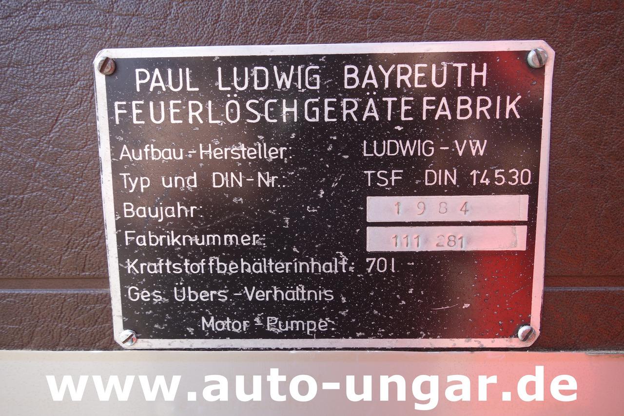 Small van VOLKSWAGEN VW LT 31 Typ 281 TSF Tragkraftspritzenfahrzeug Feuerwehr: picture 19
