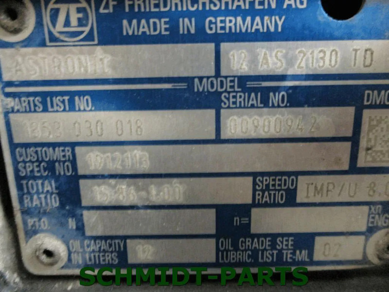 DAF 1912113 TRANSMISSIE 12 AS 2130 TD UITGEVOERD MET 3 D PTO EURO 6 CF XF - Gearbox for Truck: picture 2 DAF 1912113 TRANSMISSIE 12 AS 2130 TD UITGEVOERD MET 3 D PTO EURO 6 CF XF - Gearbox for Truck: picture 2