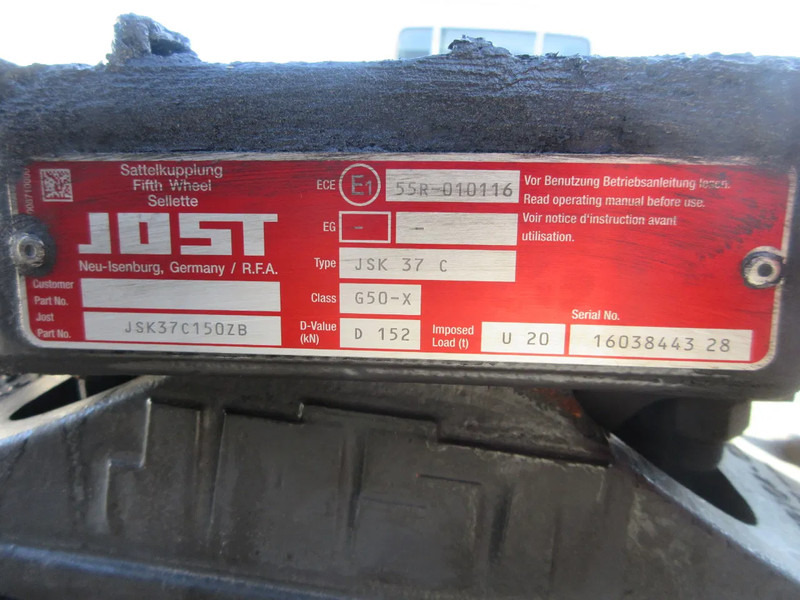 Scania JOST .JSK 37C G 50-X D 152 SCANIA R 410 MODEL 2022 JOST .JSK 37C G 50-X D 152 SCANIA R 410 MODEL 2022 - Fifth wheel coupling for Truck: picture 5 Scania JOST .JSK 37C G 50-X D 152 SCANIA R 410 MODEL 2022 JOST .JSK 37C G 50-X D 152 SCANIA R 410 MODEL 2022 - Fifth wheel coupling for Truck: picture 5