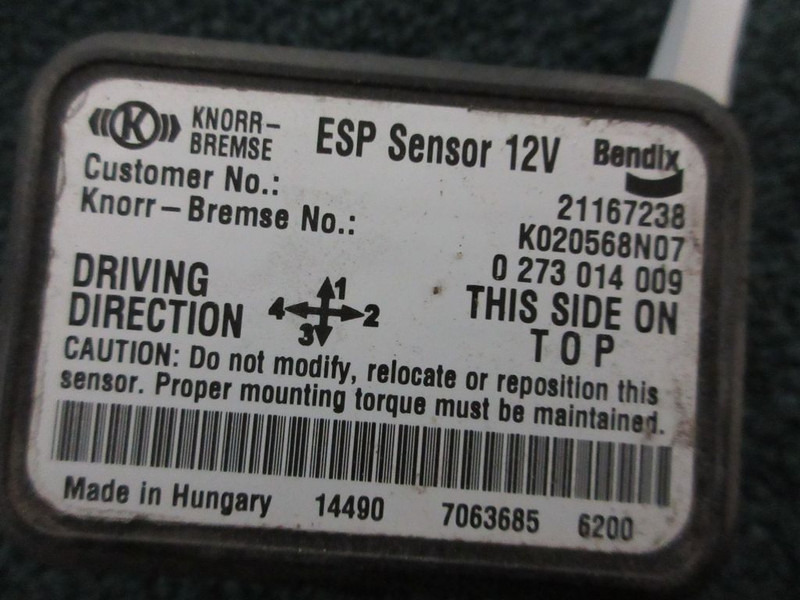 Volvo FL210 21167238 ESP SENSOR EURO 6 - Electrical system for Truck: picture 2 Volvo FL210 21167238 ESP SENSOR EURO 6 - Electrical system for Truck: picture 2