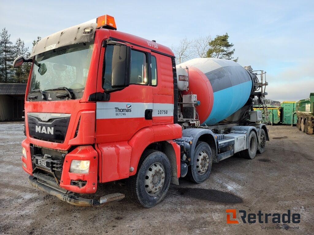 Betongbil 4-axlig Betongroterare MAN TGS 35.400 8X2-4 BL Euro 6 - Concrete mixer truck: picture 1 Betongbil 4-axlig Betongroterare MAN TGS 35.400 8X2-4 BL Euro 6 - Concrete mixer truck: picture 1