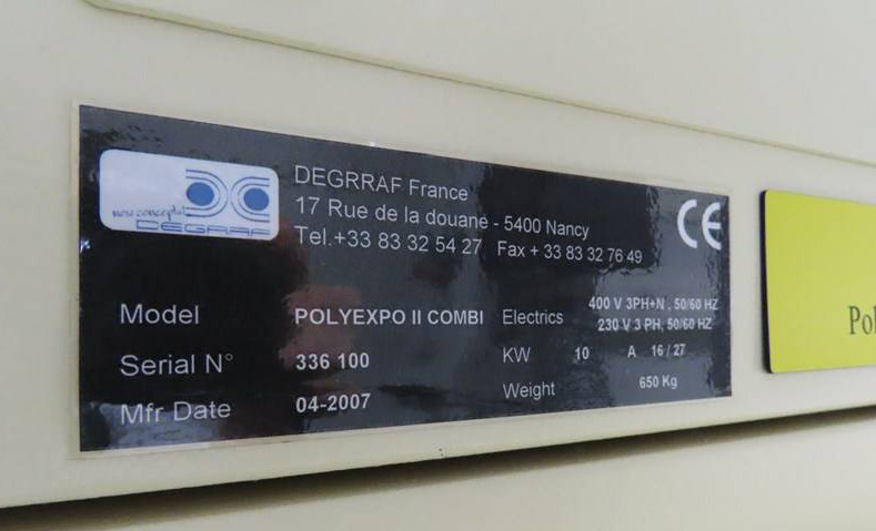 Flexo printing plate Finishing System Glunz & Jensen DEGRAF POLY EXPO II COMBI - Printing machinery: picture 2 Flexo printing plate Finishing System Glunz & Jensen DEGRAF POLY EXPO II COMBI - Printing machinery: picture 2