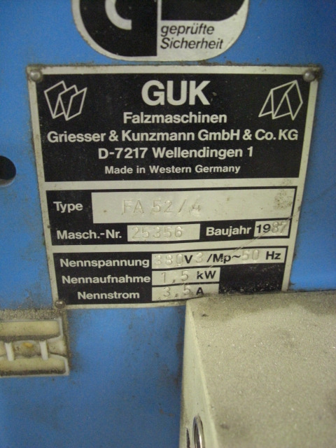 Folding machine mobile 2.tes buckle plate folder GUK FA 52-1 with Böwe 310: picture 9