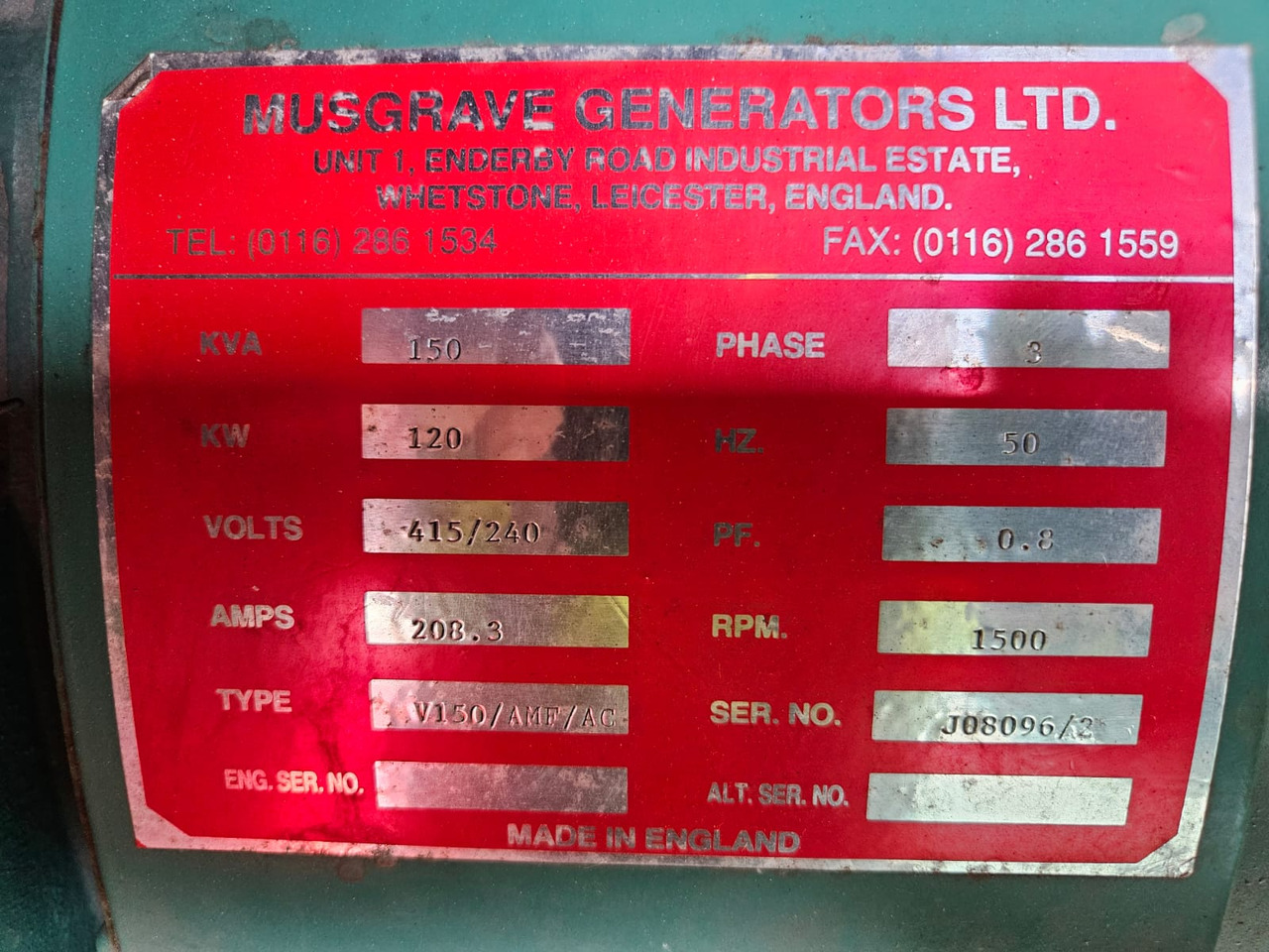 VOLVO TAD 720 GE DIESEL GENERATOR 120KW 150KVA 250 HOURS VOLVO TAD 720 GE DIESEL GENERATOR 120KW 150KVA 250 HOURS - Tool/ Equipment: picture 3 VOLVO TAD 720 GE DIESEL GENERATOR 120KW 150KVA 250 HOURS VOLVO TAD 720 GE DIESEL GENERATOR 120KW 150KVA 250 HOURS - Tool/ Equipment: picture 3