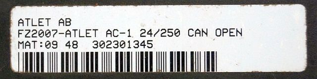Atlet FZ2007 | Rijregeling Drive controller ZAPI AC1 FZ2007 24/250A can open sn. - ECU for Material handling equipment: picture 2 Atlet FZ2007 | Rijregeling Drive controller ZAPI AC1 FZ2007 24/250A can open sn. - ECU for Material handling equipment: picture 2
