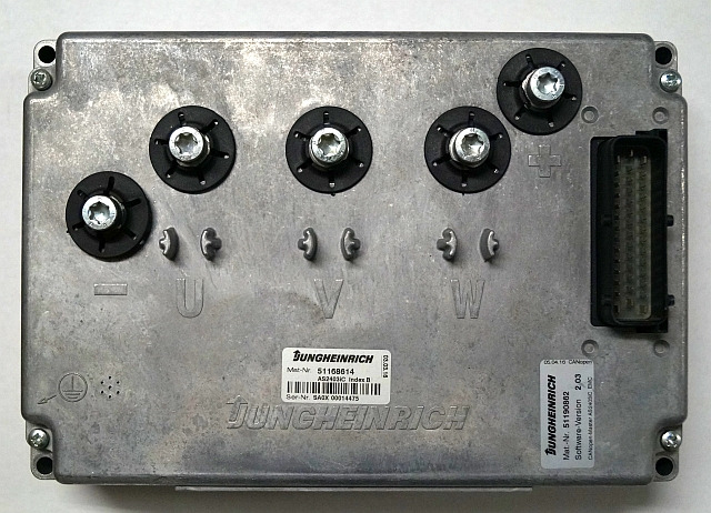 Jungheinrich 51168614 | Rij regeling Drive controller complete with internal cha - ECU for Material handling equipment: picture 1 Jungheinrich 51168614 | Rij regeling Drive controller complete with internal cha - ECU for Material handling equipment: picture 1