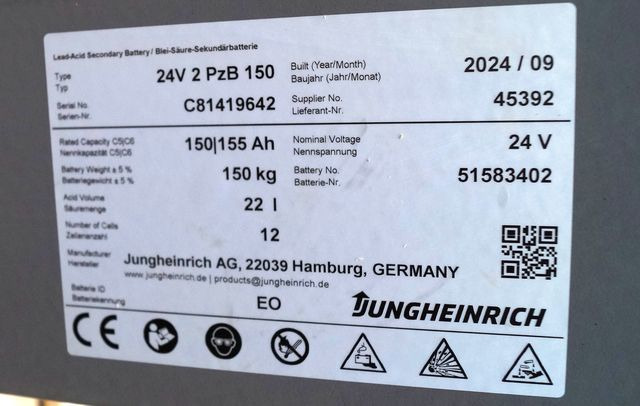 Jungheinrich unknown | Battery 24 2PZB150 year 2024 weight 150 kg sn. C81419642 - Battery for Material handling equipment: picture 3 Jungheinrich unknown | Battery 24 2PZB150 year 2024 weight 150 kg sn. C81419642 - Battery for Material handling equipment: picture 3