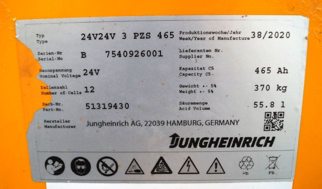 Jungheinrich unknown | Battery 24V465Ah 24 3PZS465 year 21/2020 370 kg dimension Battery 24V465Ah 24 3PZS465 year 21/2020 370 kg dimensions 78,5x21x79cm sn. 7540926001 - Battery for Material handling equipment: picture 3 Jungheinrich unknown | Battery 24V465Ah 24 3PZS465 year 21/2020 370 kg dimension Battery 24V465Ah 24 3PZS465 year 21/2020 370 kg dimensions 78,5x21x79cm sn. 7540926001 - Battery for Material handling equipment: picture 3