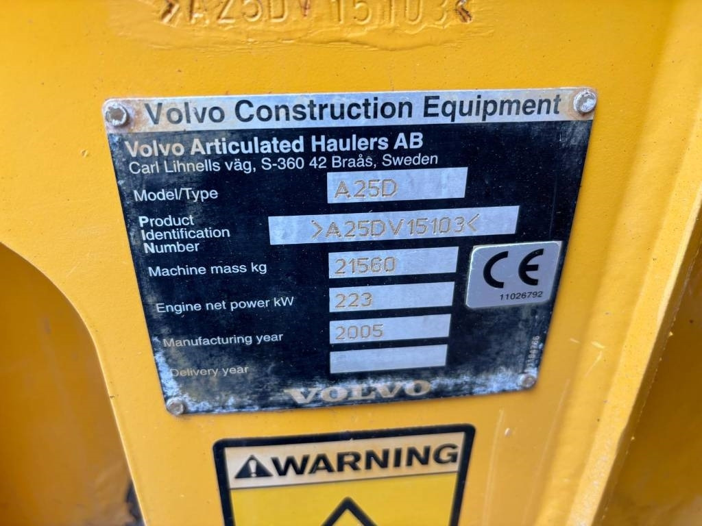 Volvo A 25 D (Under Preparation)  - Articulated dumper: picture 3 Volvo A 25 D (Under Preparation)  - Articulated dumper: picture 3