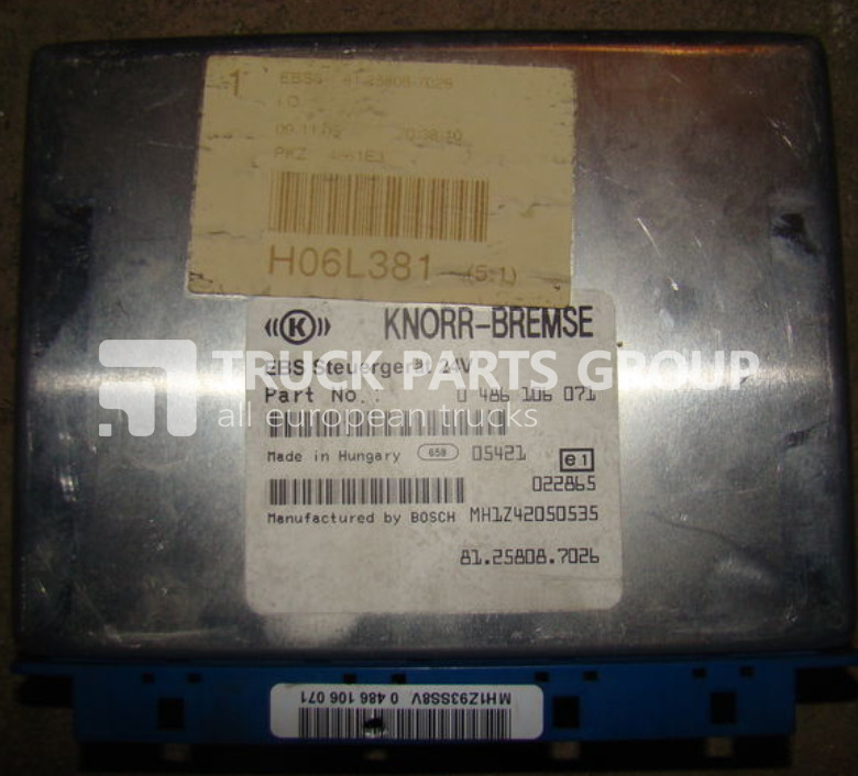 MAN TGA, TGX, Control unit EBS, EDC, ECU, 81258087026, 0486106071, 5/8 control unit - ECU for Truck: picture 2 MAN TGA, TGX, Control unit EBS, EDC, ECU, 81258087026, 0486106071, 5/8 control unit - ECU for Truck: picture 2