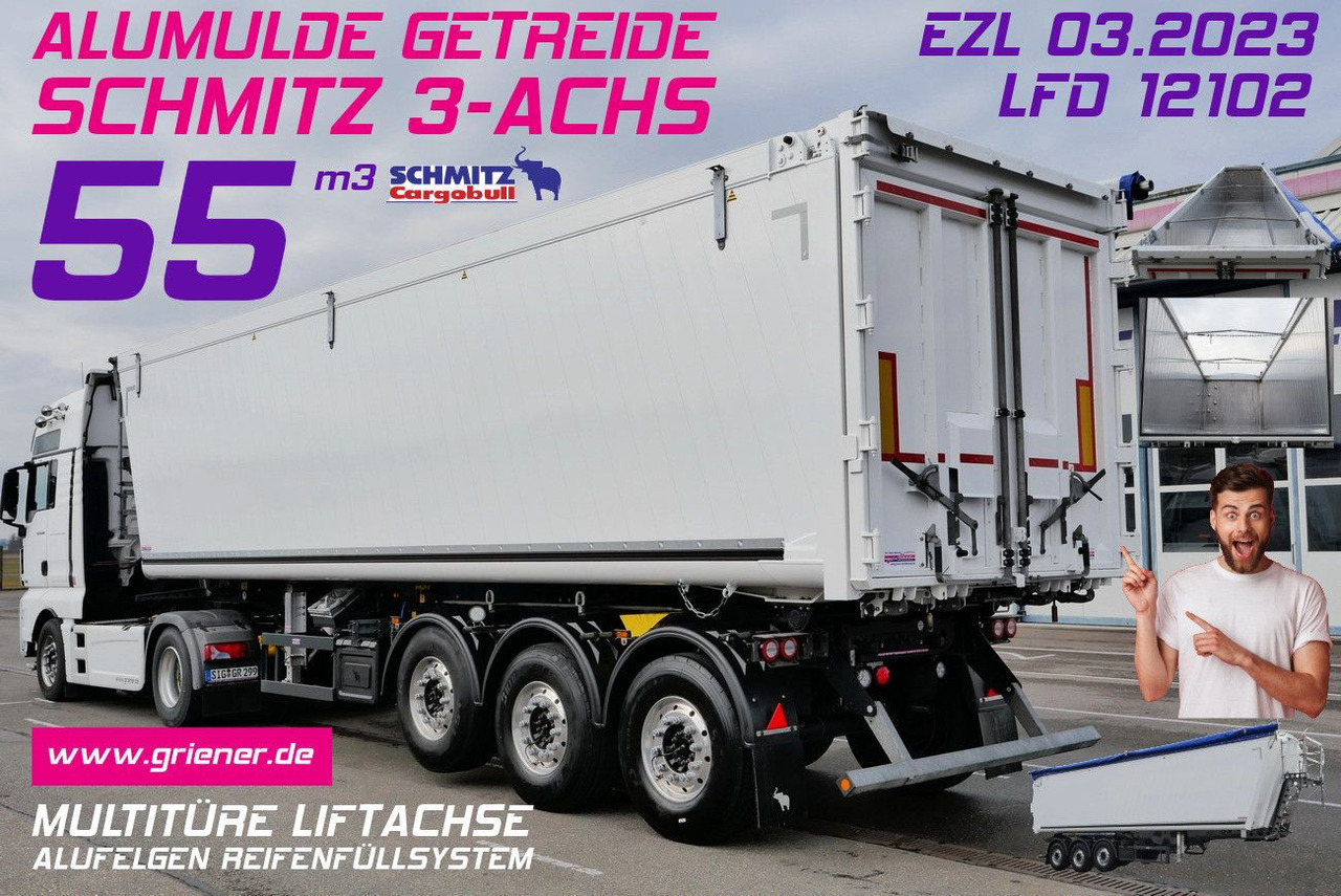 Schmitz Cargobull SKI 24 ALUMULDE SL 9,6/ 50/55 m³ MULTITÜRE - Tipper semi-trailer: picture 1 Schmitz Cargobull SKI 24 ALUMULDE SL 9,6/ 50/55 m³ MULTITÜRE - Tipper semi-trailer: picture 1