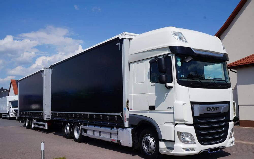 DAF XF 480 EURO 6 ZESTAW TANDEM PRZEJAZDOWY 120 M3 7,7 M + 7,7 M WECON - Curtainsider truck: picture 1 DAF XF 480 EURO 6 ZESTAW TANDEM PRZEJAZDOWY 120 M3 7,7 M + 7,7 M WECON - Curtainsider truck: picture 1