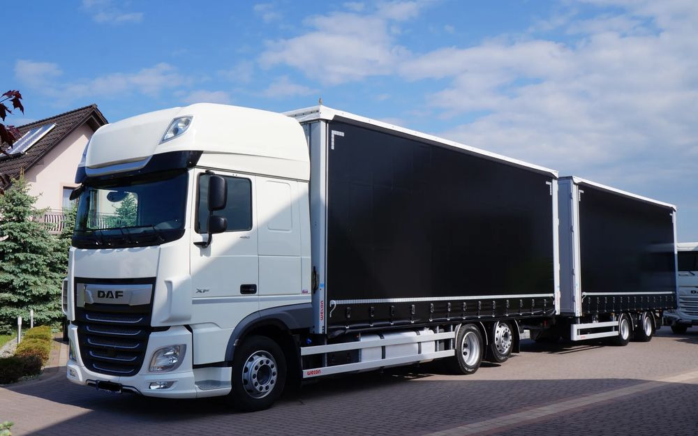 DAF XF 480 EURO 6 ZESTAW TANDEM PRZEJAZDOWY 120 M3 7,7 M + 7,7 M WECON - Curtainsider truck: picture 2 DAF XF 480 EURO 6 ZESTAW TANDEM PRZEJAZDOWY 120 M3 7,7 M + 7,7 M WECON - Curtainsider truck: picture 2