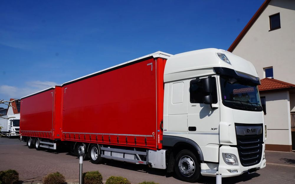 DAF XF 480 EURO 6 ZESTAW TANDEM PRZEJAZDOWY 120 M3 7,8 M + 7,8 M WECON - Curtainsider truck: picture 1 DAF XF 480 EURO 6 ZESTAW TANDEM PRZEJAZDOWY 120 M3 7,8 M + 7,8 M WECON - Curtainsider truck: picture 1