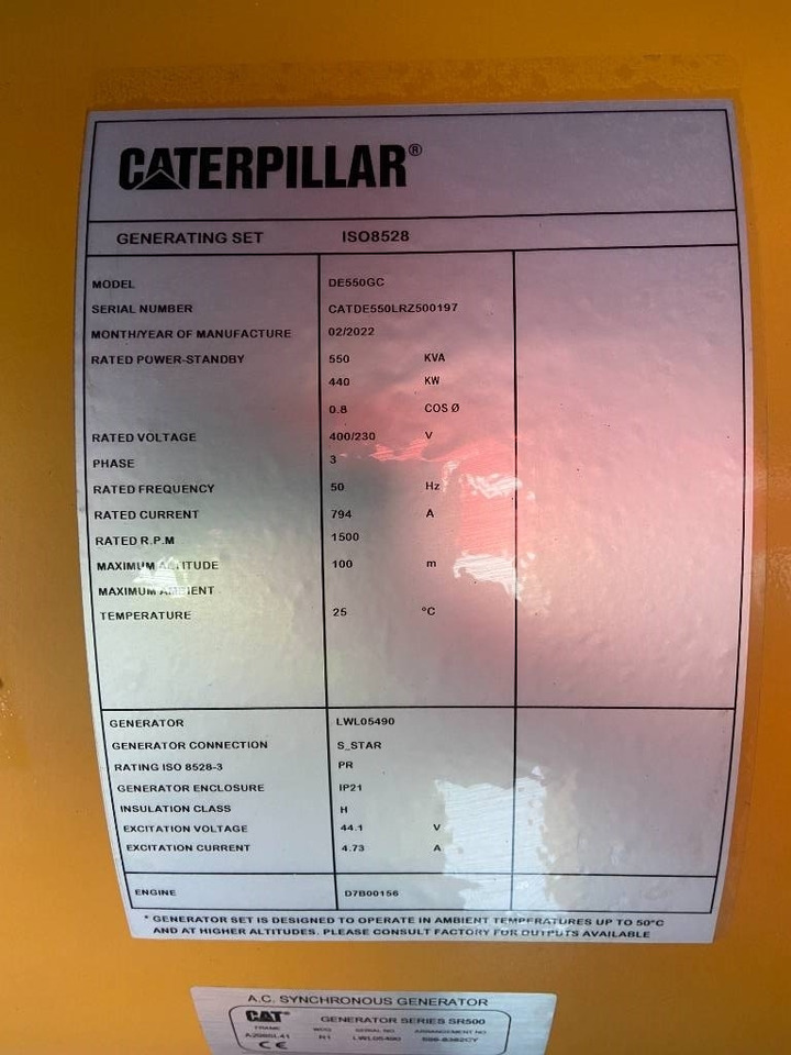 CAT DE550GC - 550 kVA Stand-by Generator - DPX-18221 - Generator set: picture 4 CAT DE550GC - 550 kVA Stand-by Generator - DPX-18221 - Generator set: picture 4