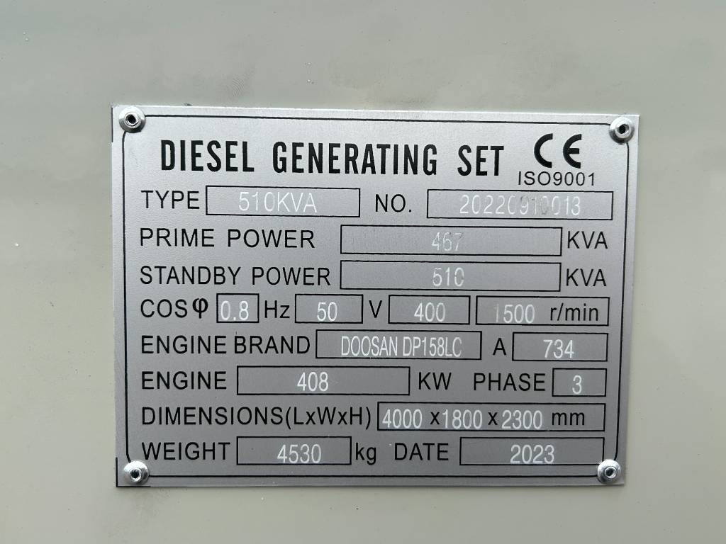 Doosan DP158LC - 510 kVA Generator - DPX-19855 - Generator set: picture 4 Doosan DP158LC - 510 kVA Generator - DPX-19855 - Generator set: picture 4