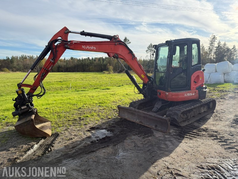 2012 Kubota U55-4 5,5 tonns gravemaskin med Steelwrist rototilt og 2 skuffer - Excavator: picture 1 2012 Kubota U55-4 5,5 tonns gravemaskin med Steelwrist rototilt og 2 skuffer - Excavator: picture 1