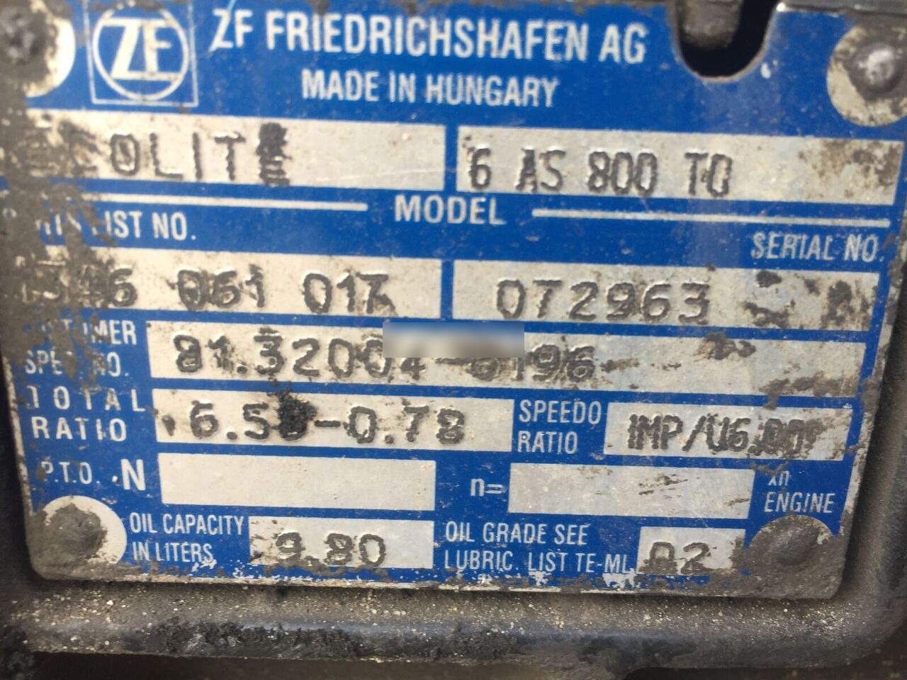 ZF Ecolite 6AS800TO truck - Gearbox for Truck: picture 1 ZF Ecolite 6AS800TO truck - Gearbox for Truck: picture 1