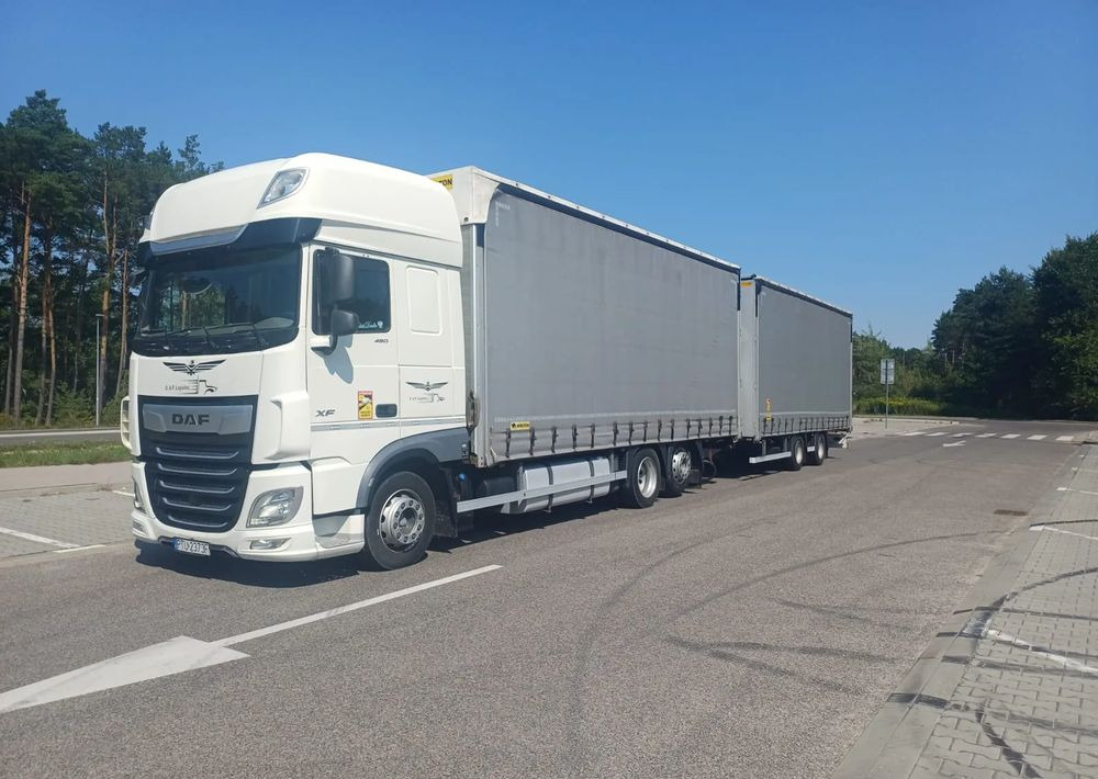 Curtainsider truck DAF XF 480 SUPER SPACE CAB / ZESTAW TANDEM PRZEJAZDOWY 120 M3 / SSC / ACC /EURO 6: picture 6