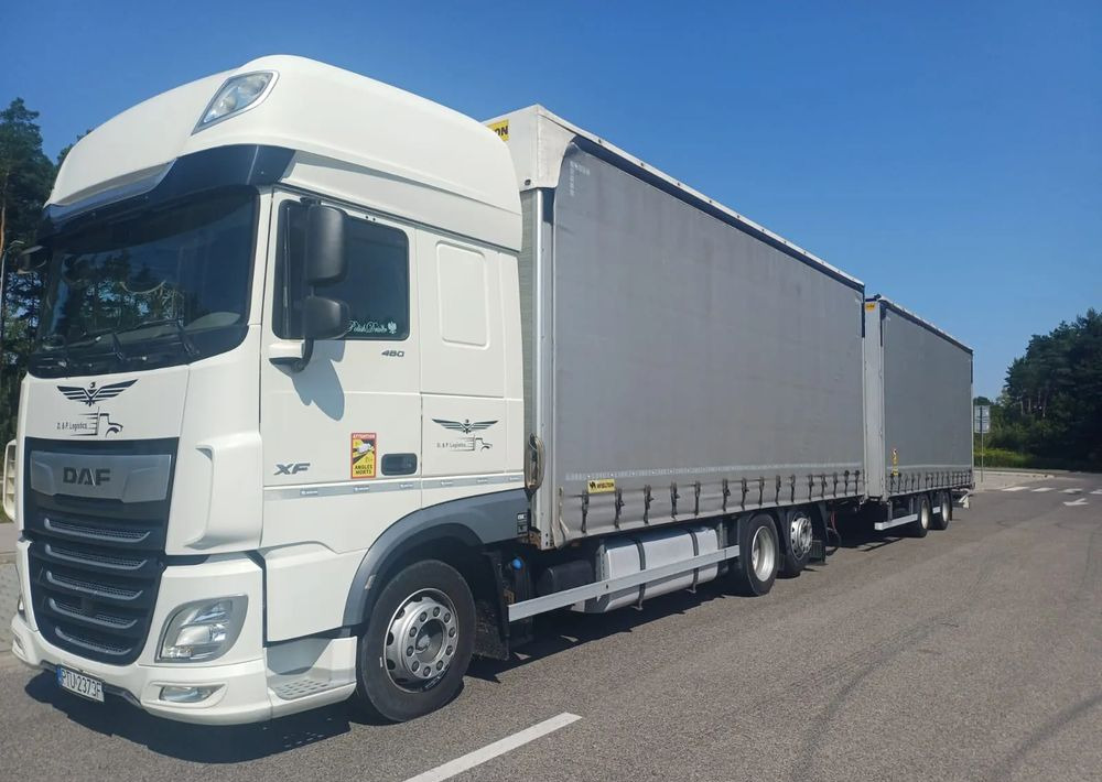 Curtainsider truck DAF XF 480 SUPER SPACE CAB / ZESTAW TANDEM PRZEJAZDOWY 120 M3 / SSC / ACC /EURO 6: picture 10