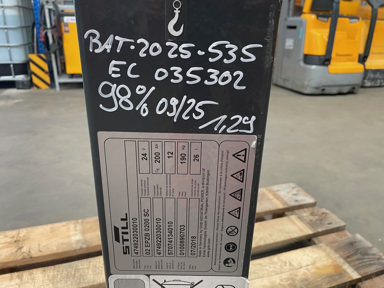 Exide 24 Volt I 2EPzB 200 - Battery for Material handling equipment: picture 5 Exide 24 Volt I 2EPzB 200 - Battery for Material handling equipment: picture 5