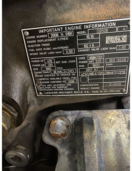 Engine Liebherr D9508 A7: picture 9 Engine Liebherr D9508 A7: picture 9