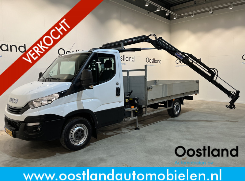 Iveco Daily 35S18 3.0 410 Open Laadbak / Hiab 022-2 Duo kraan / Euro 6 / Airco / Trekhaak 3500 KG / Cruise Control / 3-Zits / 52.750 KM !! - Flatbed van: picture 1 Iveco Daily 35S18 3.0 410 Open Laadbak / Hiab 022-2 Duo kraan / Euro 6 / Airco / Trekhaak 3500 KG / Cruise Control / 3-Zits / 52.750 KM !! - Flatbed van: picture 1