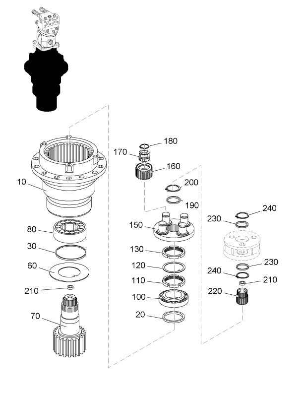Sennebogen ZF DR250 053017 and ZF DR350 250184 slewing gear - Swing motor for Waste/ Industry handler: picture 2 Sennebogen ZF DR250 053017 and ZF DR350 250184 slewing gear - Swing motor for Waste/ Industry handler: picture 2